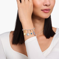 THOMAS SABO Yellow-Gold Plated Star Charm With Dark Blue Glitter Charm Pendants THOMAS SABO Charmista 