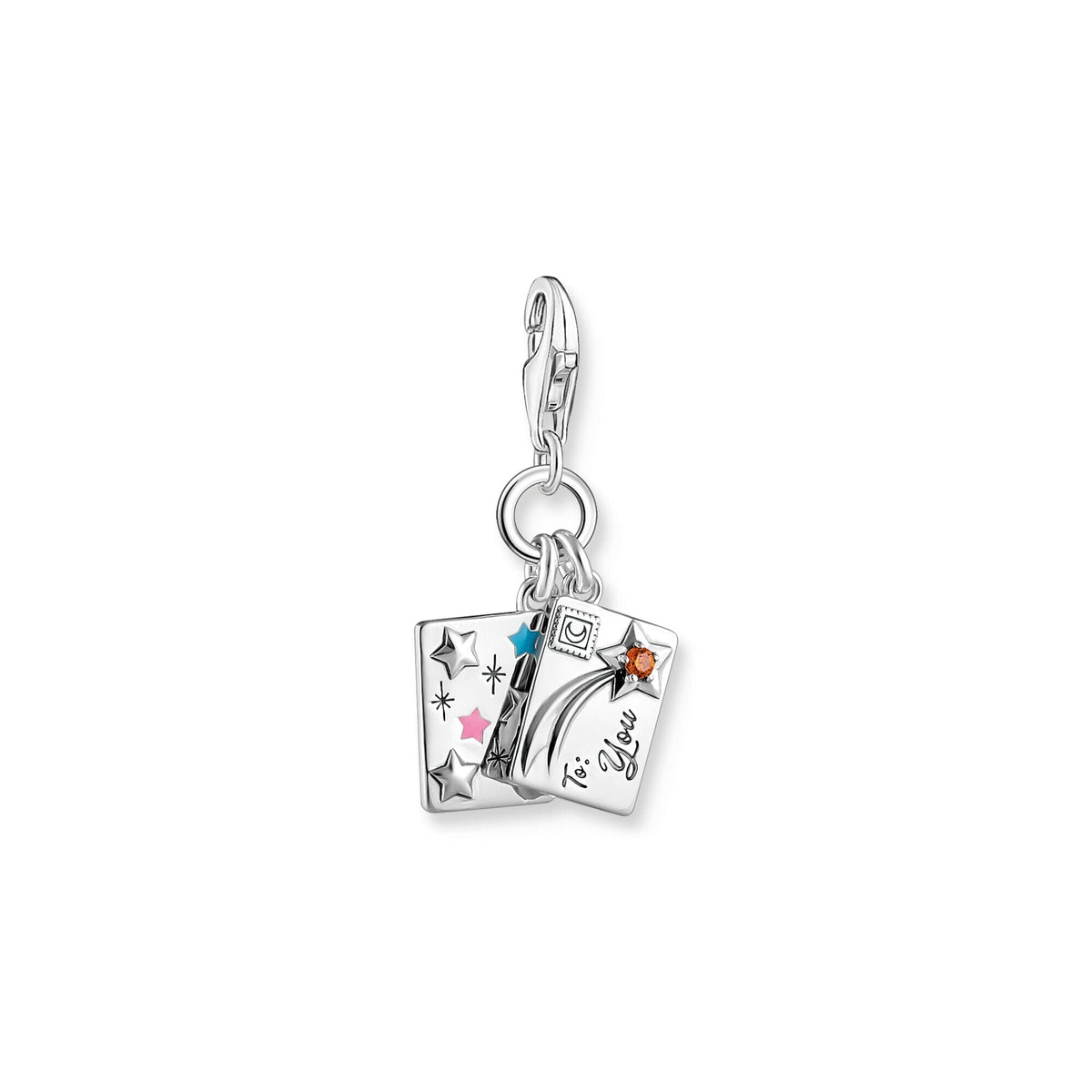 THOMAS SABO Silver Blackened Wish Upon A Star Letter Charm Charm Pendants THOMAS SABO Charmista 