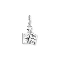THOMAS SABO Silver Blackened Wish Upon A Star Letter Charm Charm Pendants THOMAS SABO Charmista 