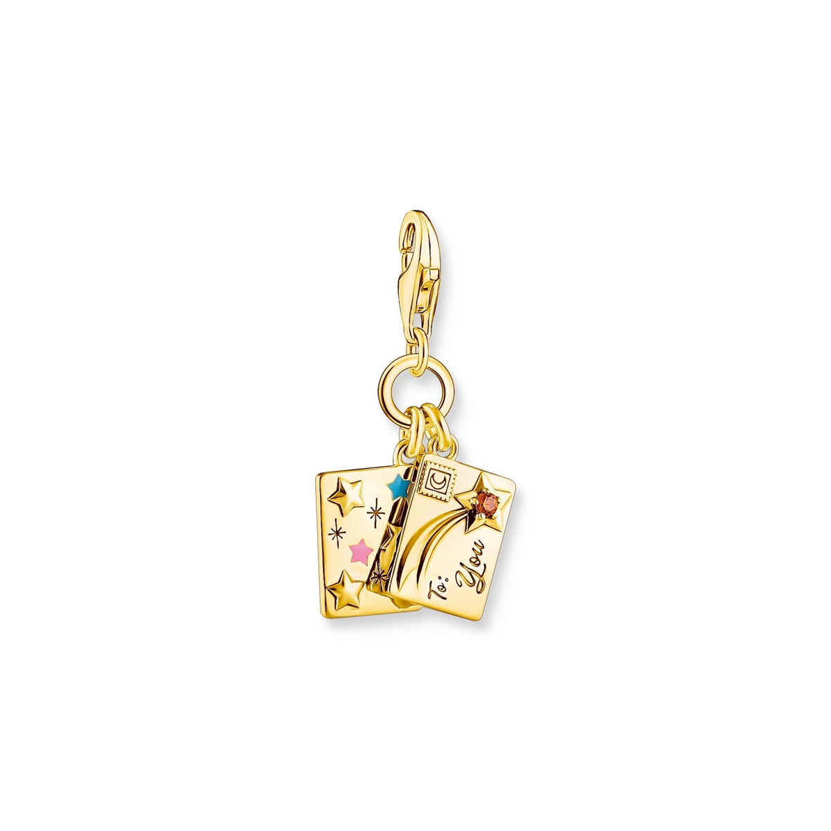 THOMAS SABO Yellow-Gold Plated Wish Upon A Star Letter Charm Charm Pendants THOMAS SABO Charmista 