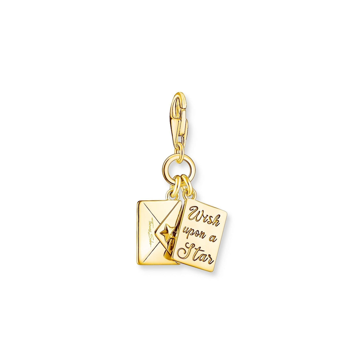 THOMAS SABO Yellow-Gold Plated Wish Upon A Star Letter Charm Charm Pendants THOMAS SABO Charmista 
