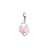 THOMAS SABO Charm Pendant Pink Heart Padlock Silver Charm Pendants THOMAS SABO Charmista 