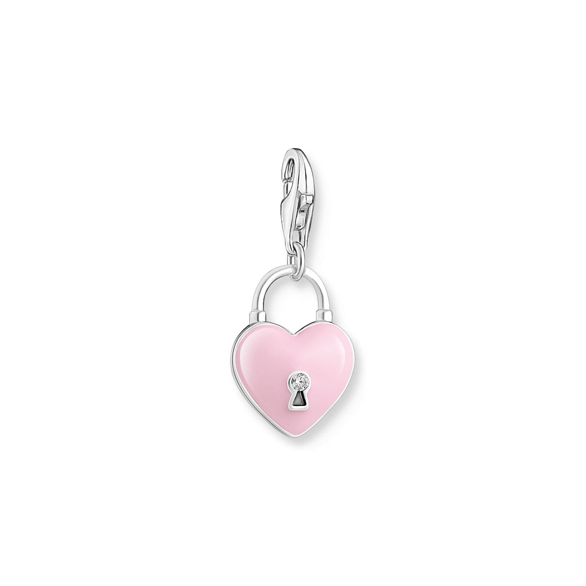 THOMAS SABO Charm Pendant Pink Heart Padlock Silver Charm Pendants THOMAS SABO Charmista 