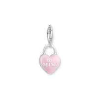 THOMAS SABO Charm Pendant Pink Heart Padlock Silver Charm Pendants THOMAS SABO Charmista 