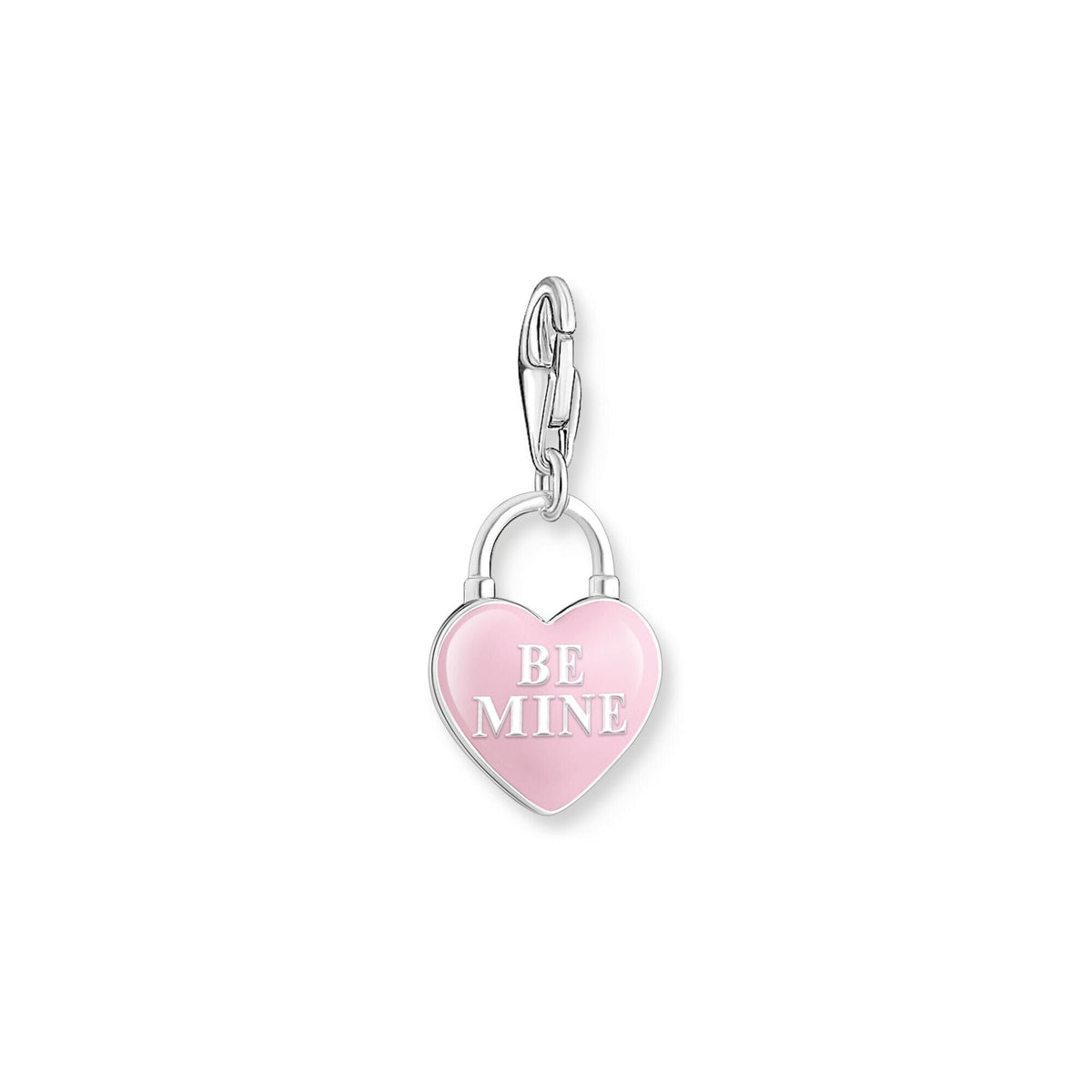 THOMAS SABO Charm Pendant Pink Heart Padlock Silver Charm Pendants THOMAS SABO Charmista 