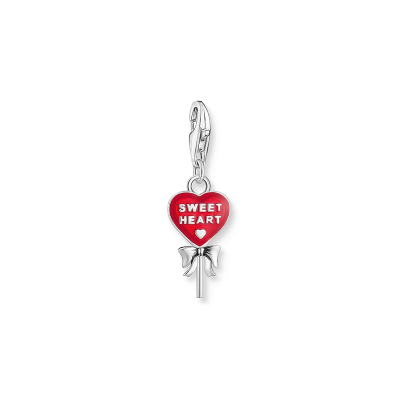 THOMAS SABO Charm Pendant Red Lollipop-Heart Silver Charm Pendants THOMAS SABO Charmista 