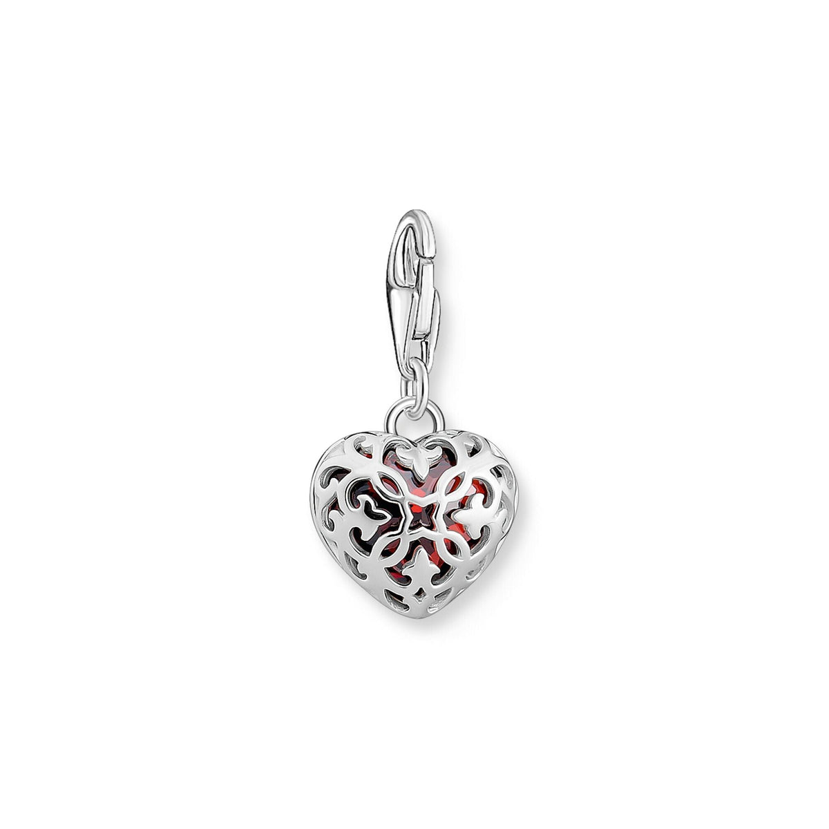 THOMAS SABO Charm Pendant Red Stone in Heart-Shape Charm Pendants THOMAS SABO Charmista 