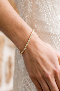 SELENA 3MM TENNIS BRACELET GOLD SMALL 16.5CM Bevilles Jewellers 