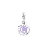 THOMAS SABO Silver Member Charm Violet Coin Charm Pendants THOMAS SABO Charmista 