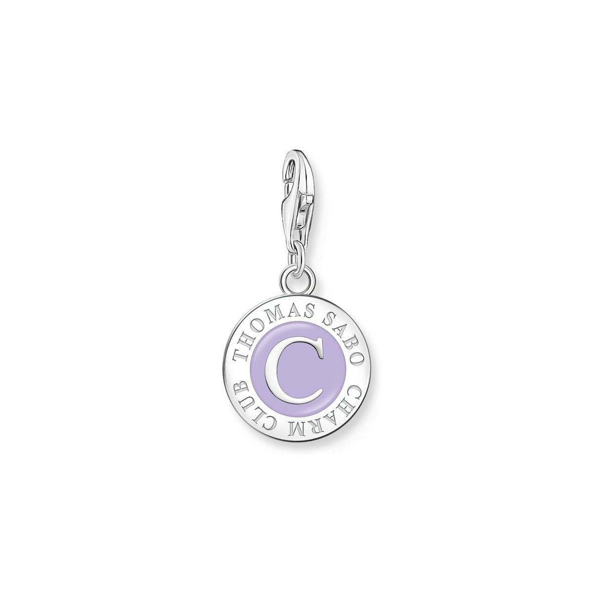 THOMAS SABO Silver Member Charm Violet Coin Charm Pendants THOMAS SABO Charmista 