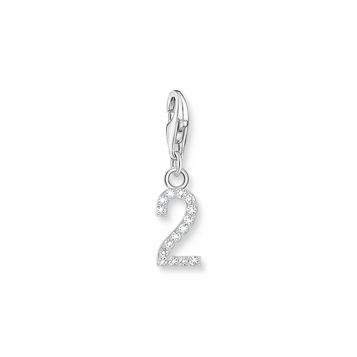 THOMAS SABO Charm Pendant Number "2" Silver Charm Pendants Thomas Sabo 