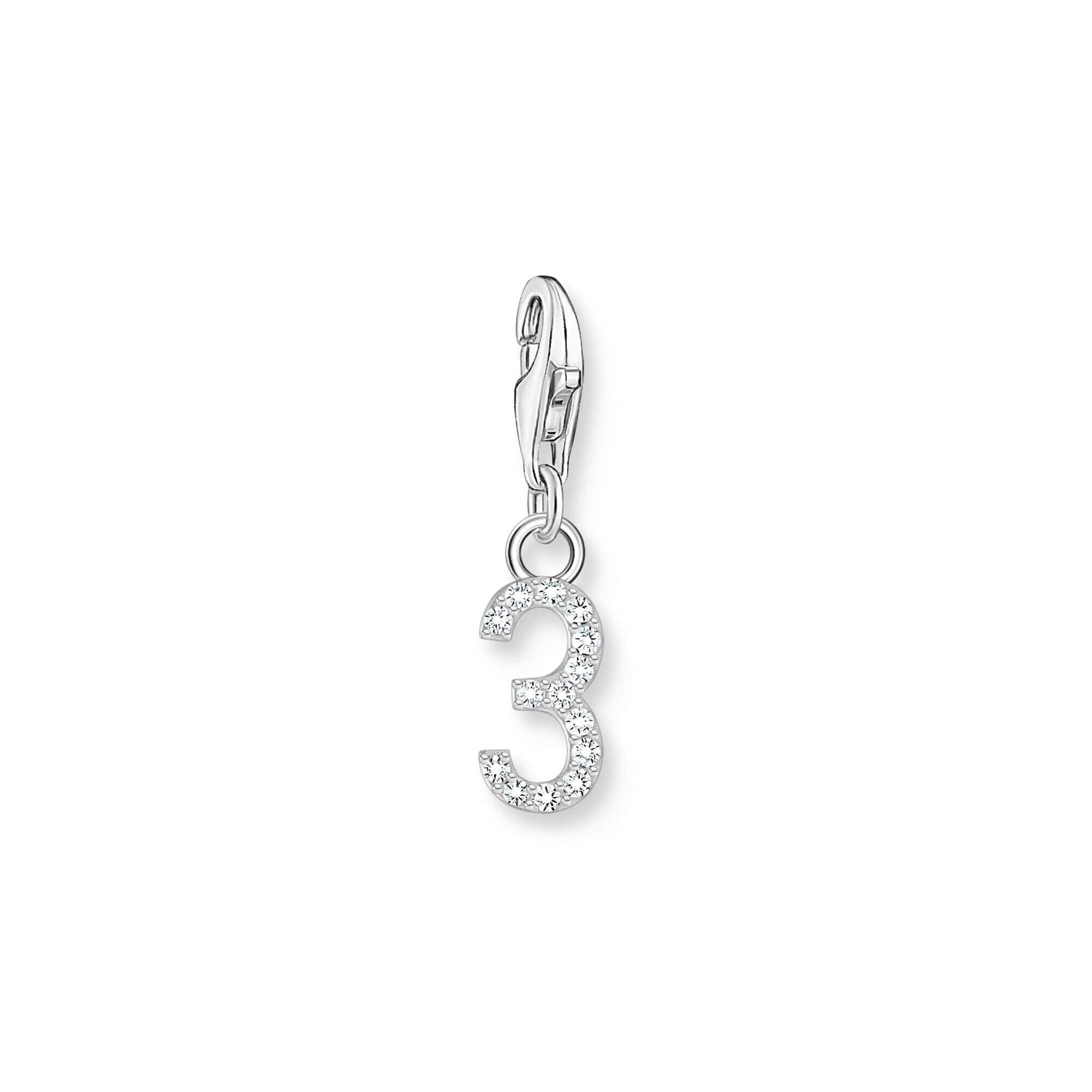 THOMAS SABO Charm Pendant Number "3" Silver Charm Pendants Thomas Sabo 