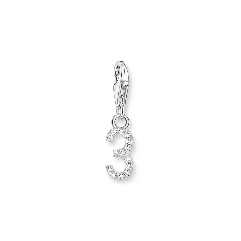 THOMAS SABO Charm Pendant Number "3" Silver Charm Pendants Thomas Sabo 