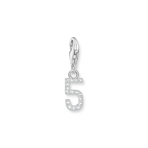 THOMAS SABO Charm Pendant Number "5" Silver Charm Pendants Thomas Sabo 