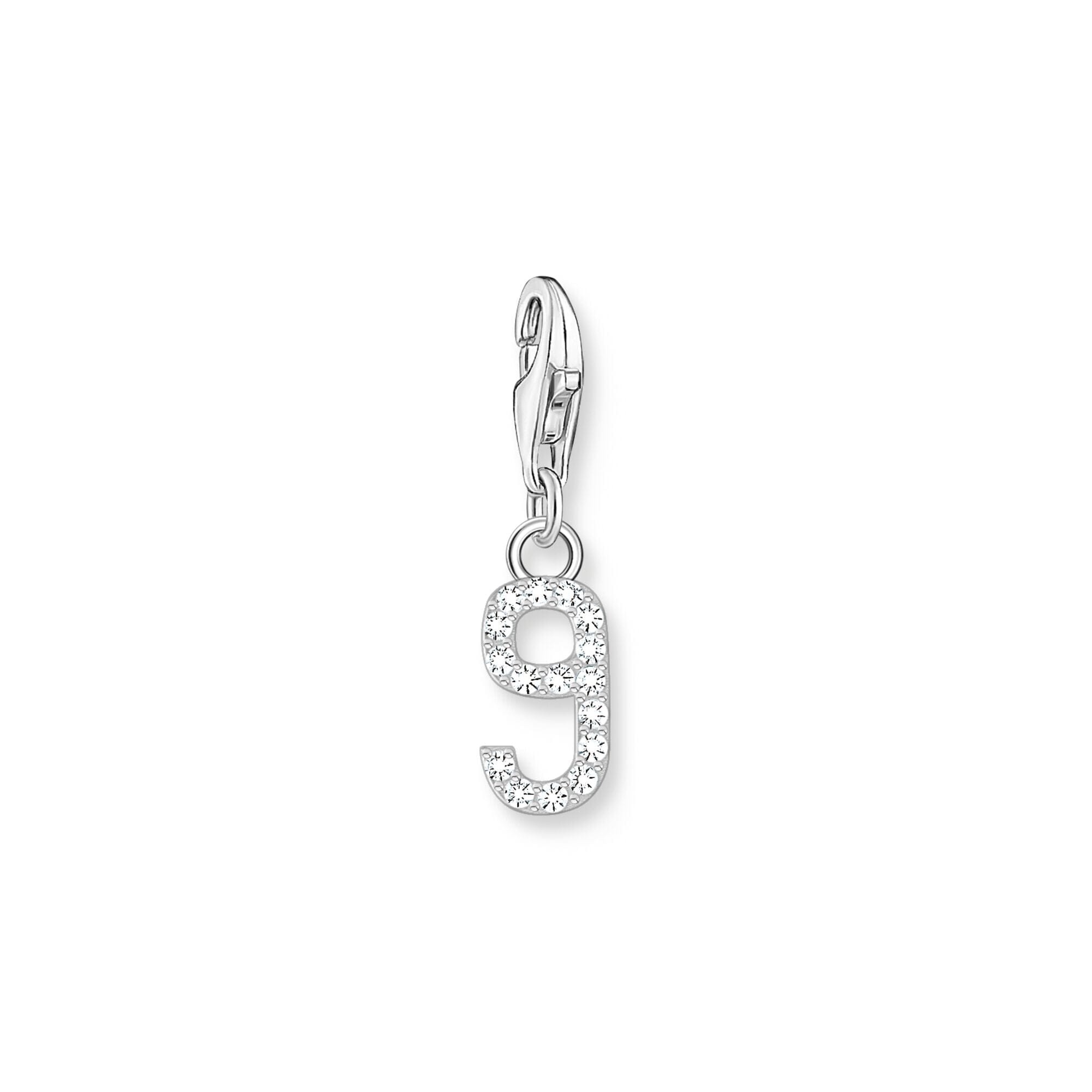 THOMAS SABO Charm Pendant Number "9" Silver Charm Pendants Thomas Sabo 