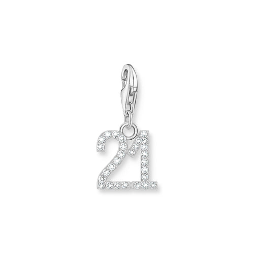 THOMAS SABO Charm Pendant Number "21" Silver Charm Pendants Thomas Sabo 