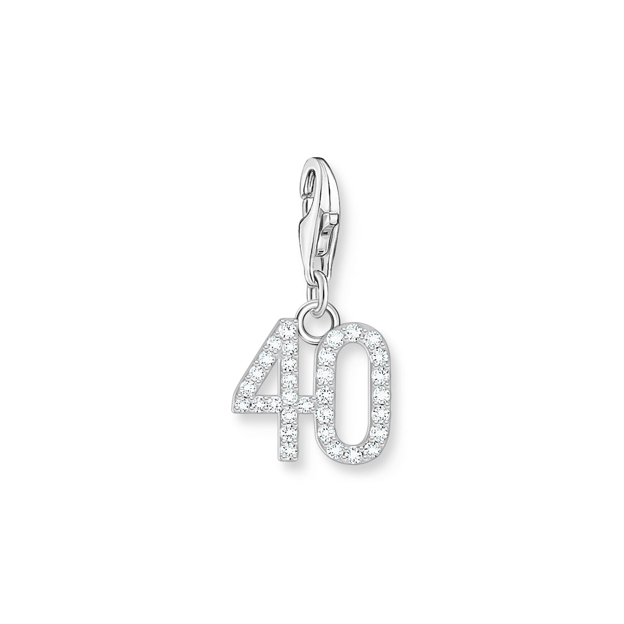 THOMAS SABO Charm Pendant Number "40" Silver Charm Pendants Thomas Sabo 