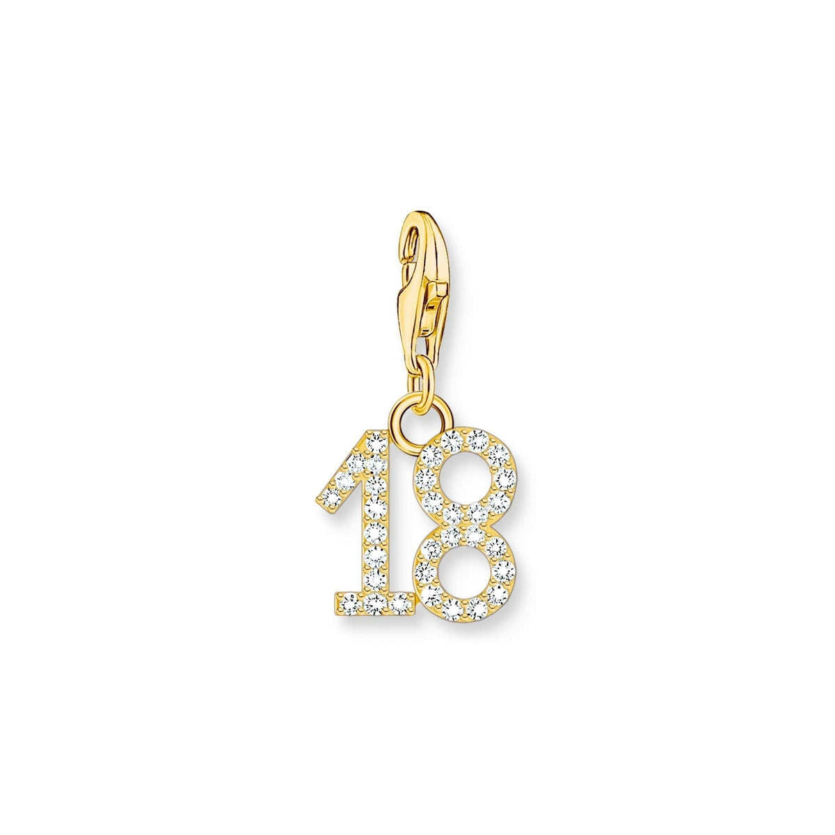 THOMAS SABO Charm Pendant Number "18" Gold Charm Pendants Thomas Sabo 