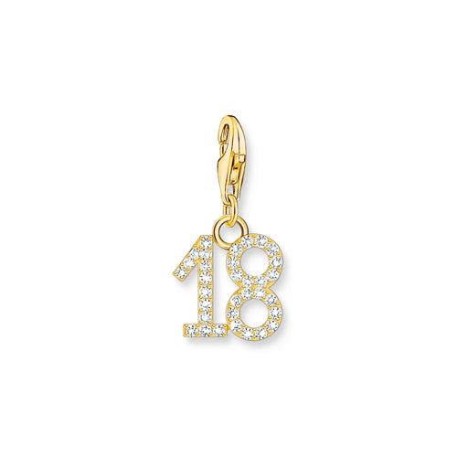 THOMAS SABO Charm Pendant Number "18" Gold Charm Pendants Thomas Sabo 