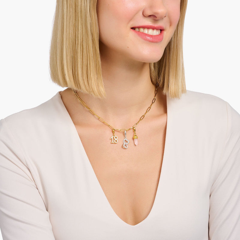 THOMAS SABO Charm Pendant Number "18" Gold Charm Pendants Thomas Sabo 