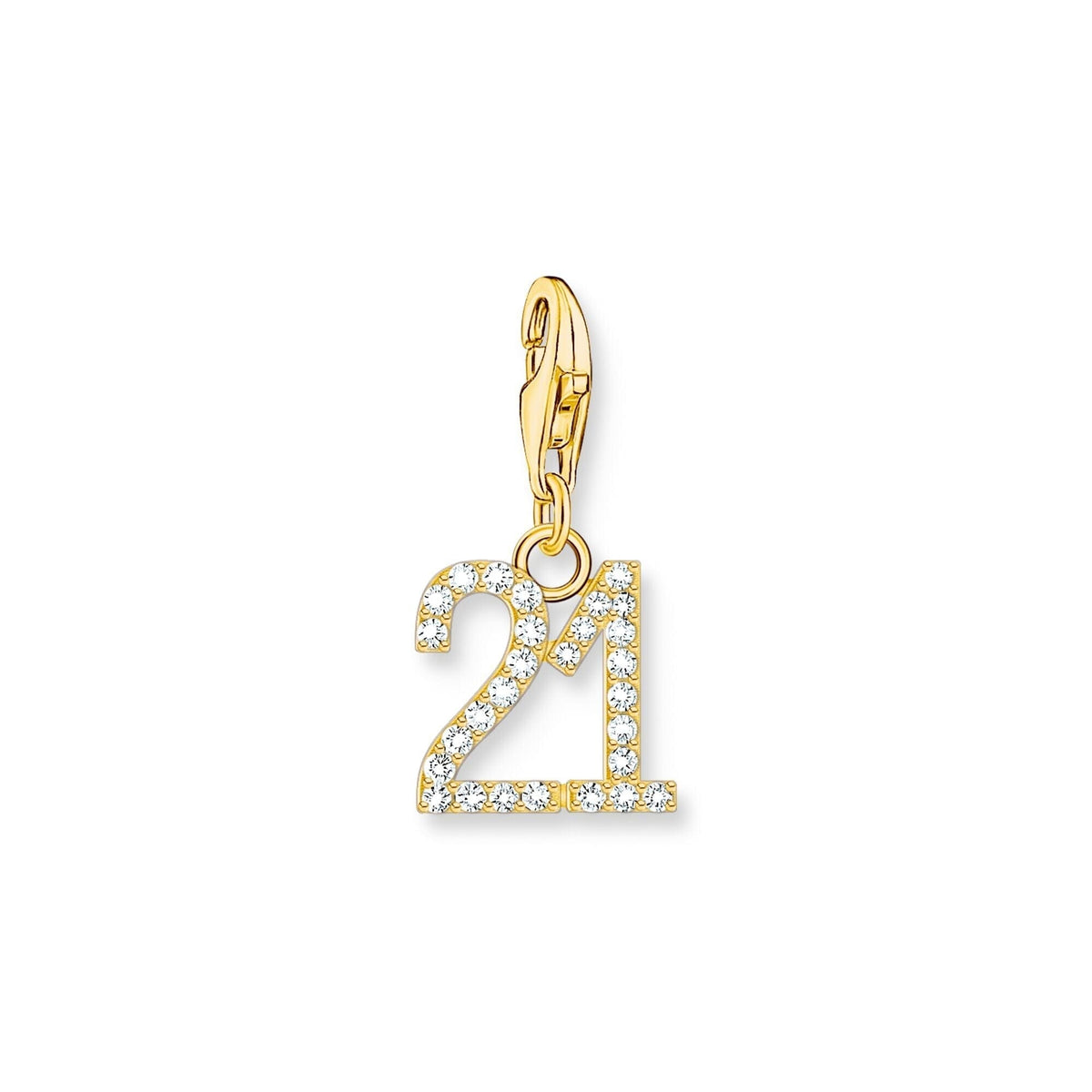 THOMAS SABO Number Charm Pendant "21" Gold Charm Pendants Thomas Sabo 