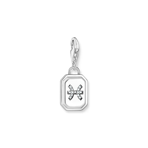THOMAS SABO Charm Pendant Pisces Zodiac Sign Silver Charm Pendants Thomas Sabo 