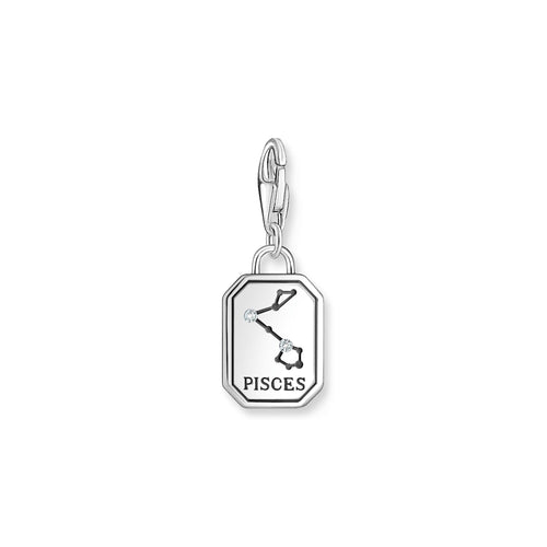 THOMAS SABO Charm Pendant Pisces Zodiac Sign Silver Charm Pendants Thomas Sabo 