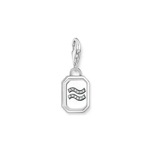 THOMAS SABO Charm Pendant Aquarius Zodiac Sign Silver Charm Pendants Thomas Sabo 