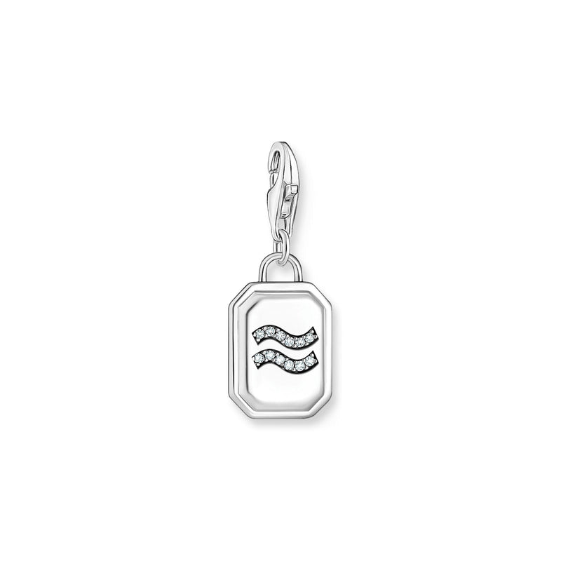 THOMAS SABO Charm Pendant Aquarius Zodiac Sign Silver Charm Pendants Thomas Sabo 