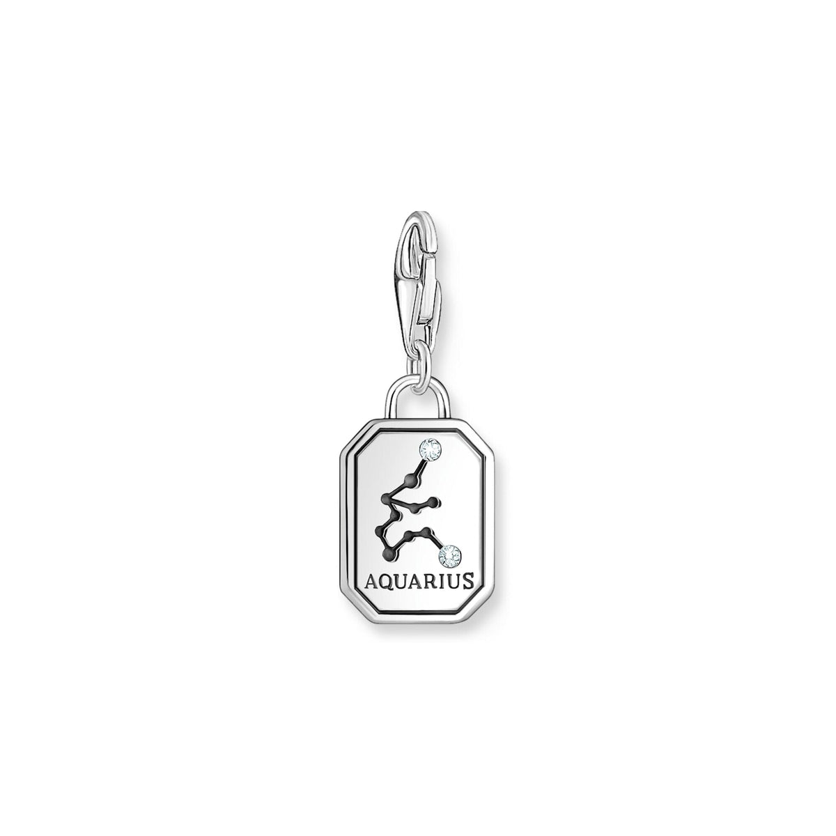 THOMAS SABO Charm Pendant Aquarius Zodiac Sign Silver Charm Pendants Thomas Sabo 