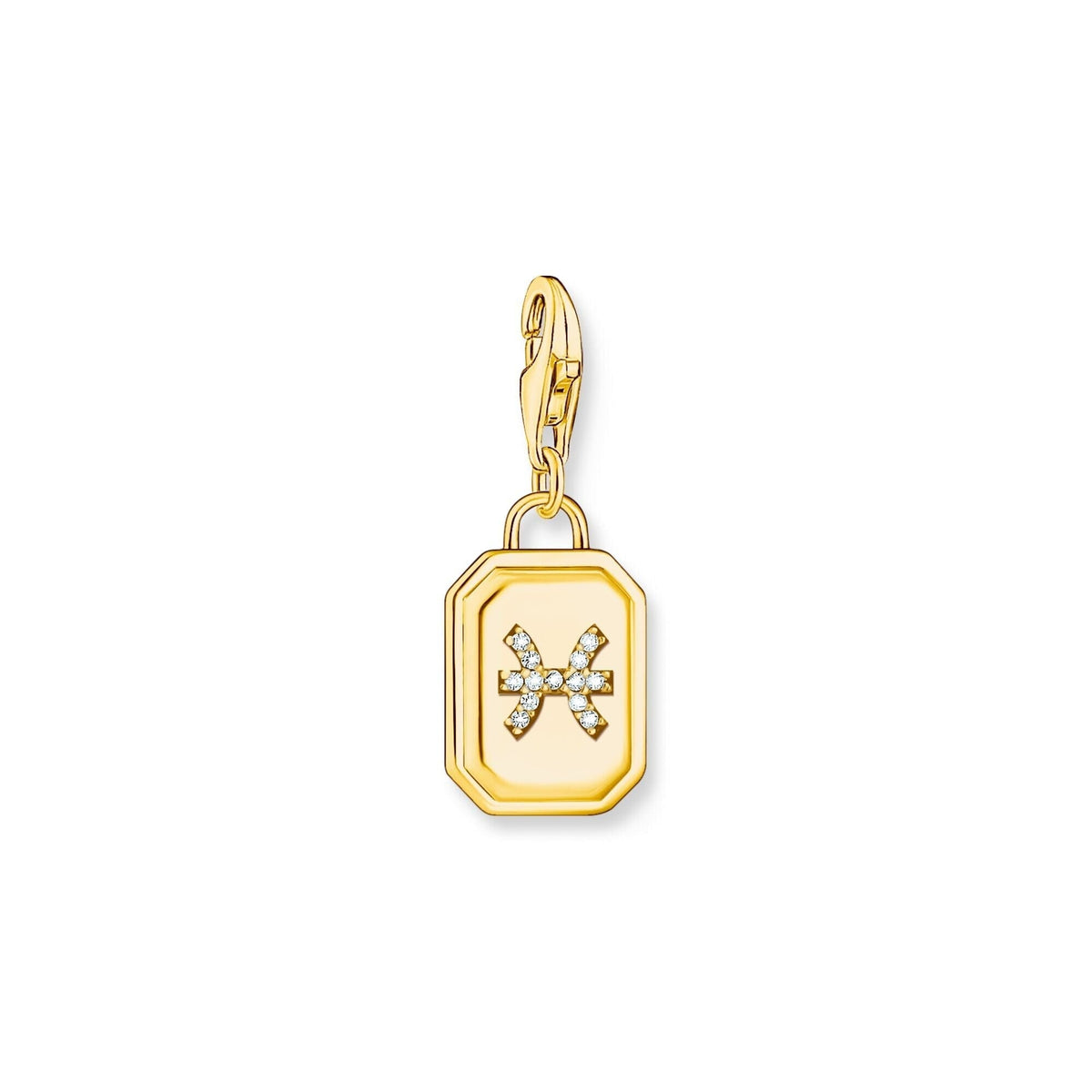 THOMAS SABO Charm Pendant Pisces Zodiac Sign Gold Charm Pendants Thomas Sabo 