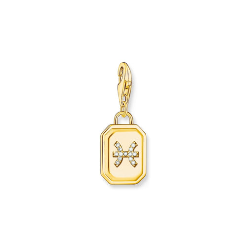 THOMAS SABO Charm Pendant Pisces Zodiac Sign Gold Charm Pendants Thomas Sabo 