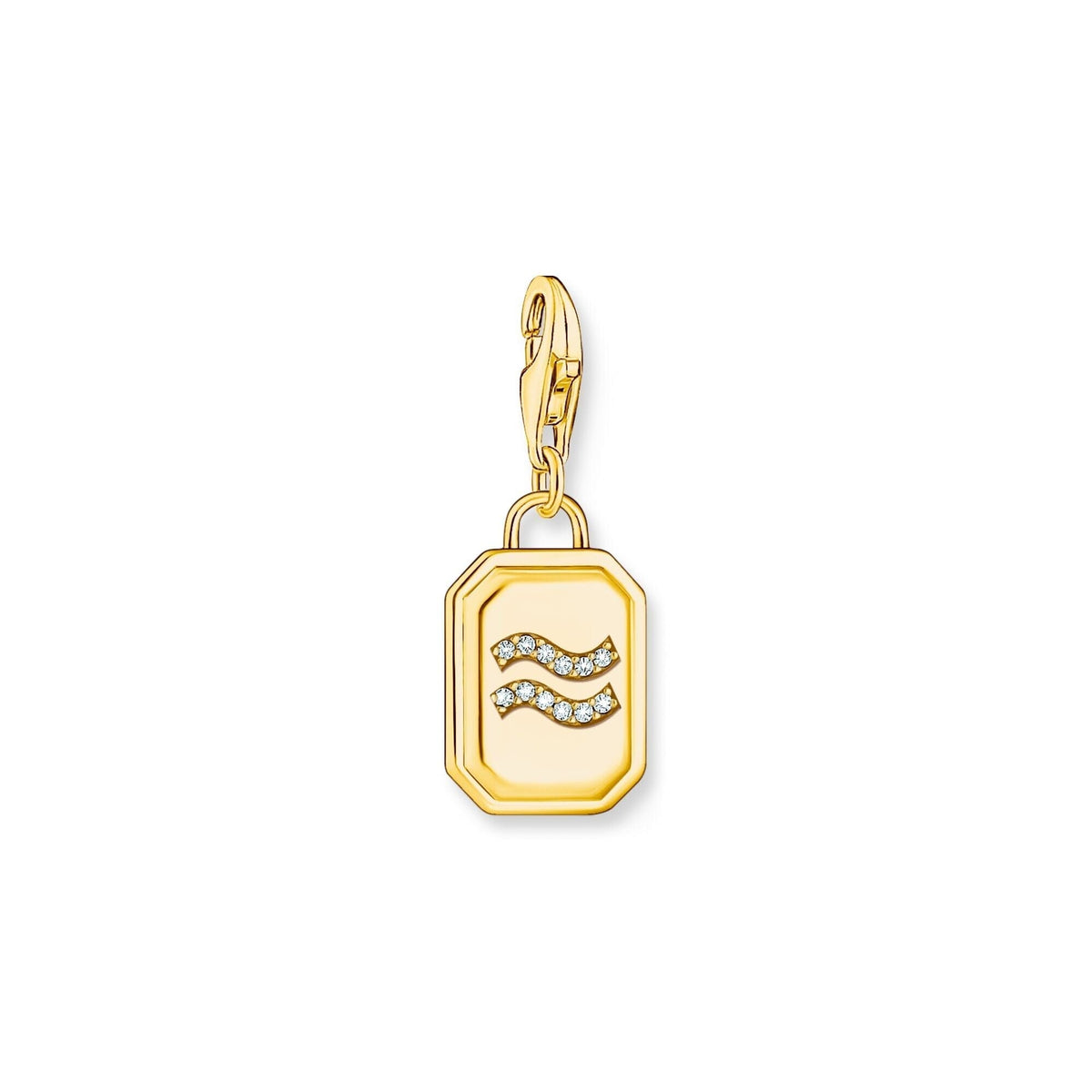 THOMAS SABO Charm Pendant Aquarius Zodiac Sign Gold Charm Pendants Thomas Sabo 