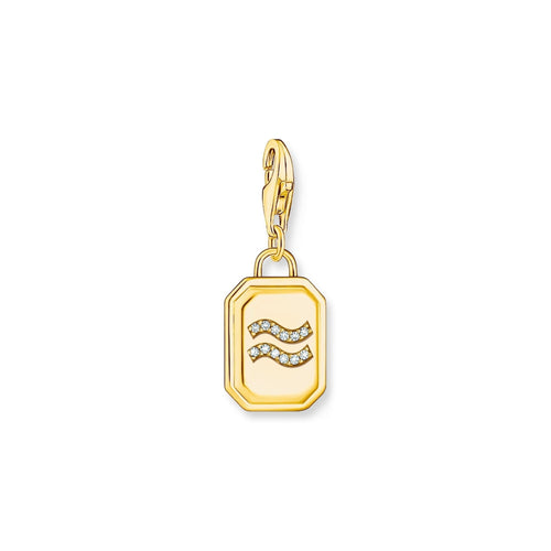 THOMAS SABO Charm Pendant Aquarius Zodiac Sign Gold Charm Pendants Thomas Sabo 