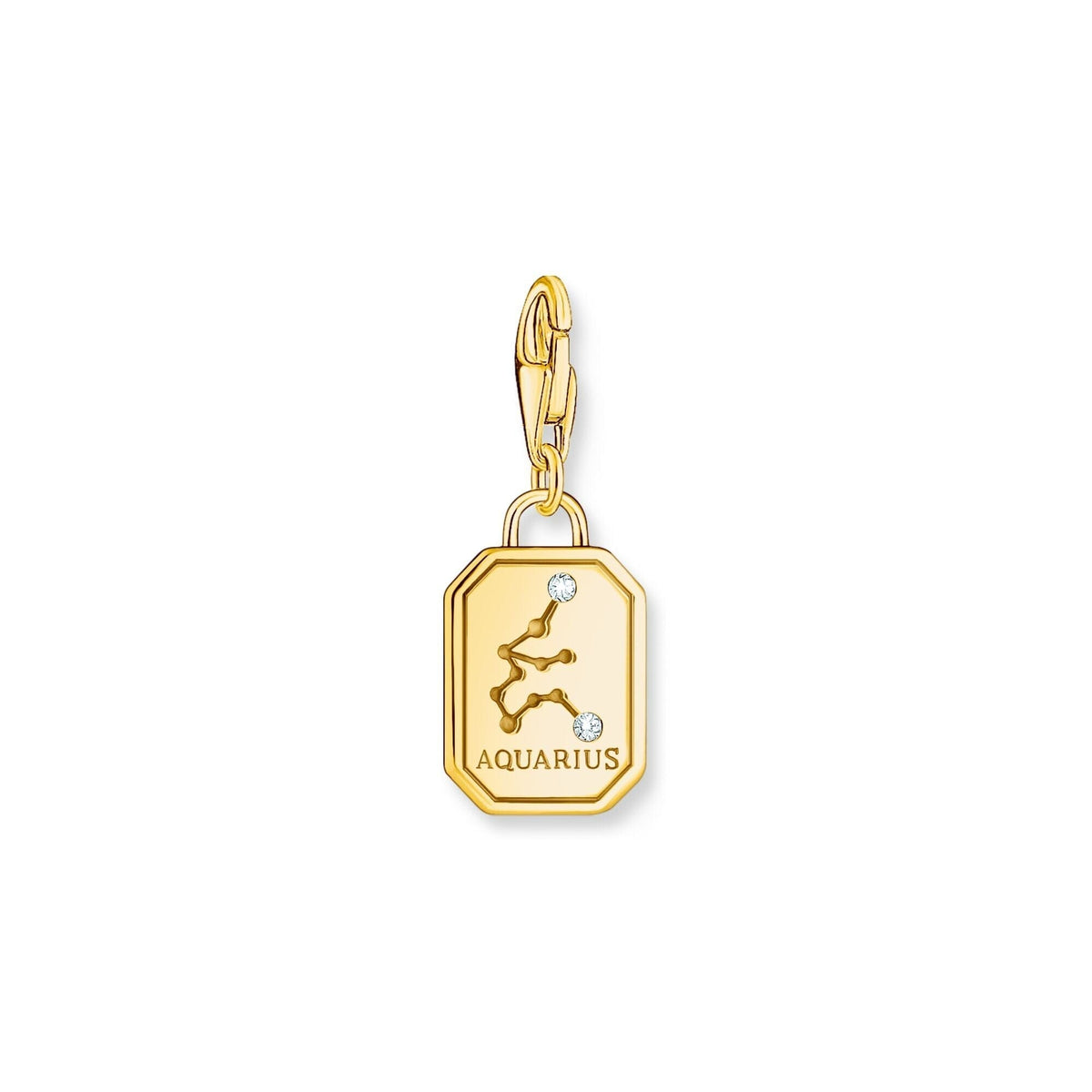 THOMAS SABO Charm Pendant Aquarius Zodiac Sign Gold Charm Pendants Thomas Sabo 