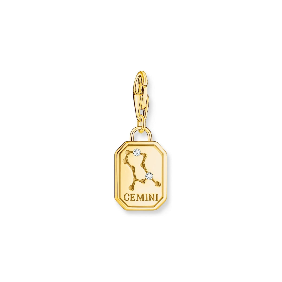 THOMAS SABO Charm Pendant Gemini Zodiac Sign Gold Charm Pendants Thomas Sabo 