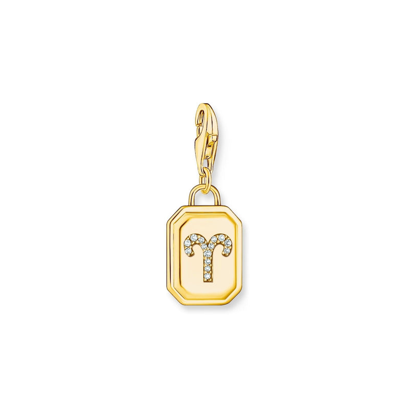 THOMAS SABO Charm Pendant Aries Zodiac Sign Gold Charm Pendants Thomas Sabo 