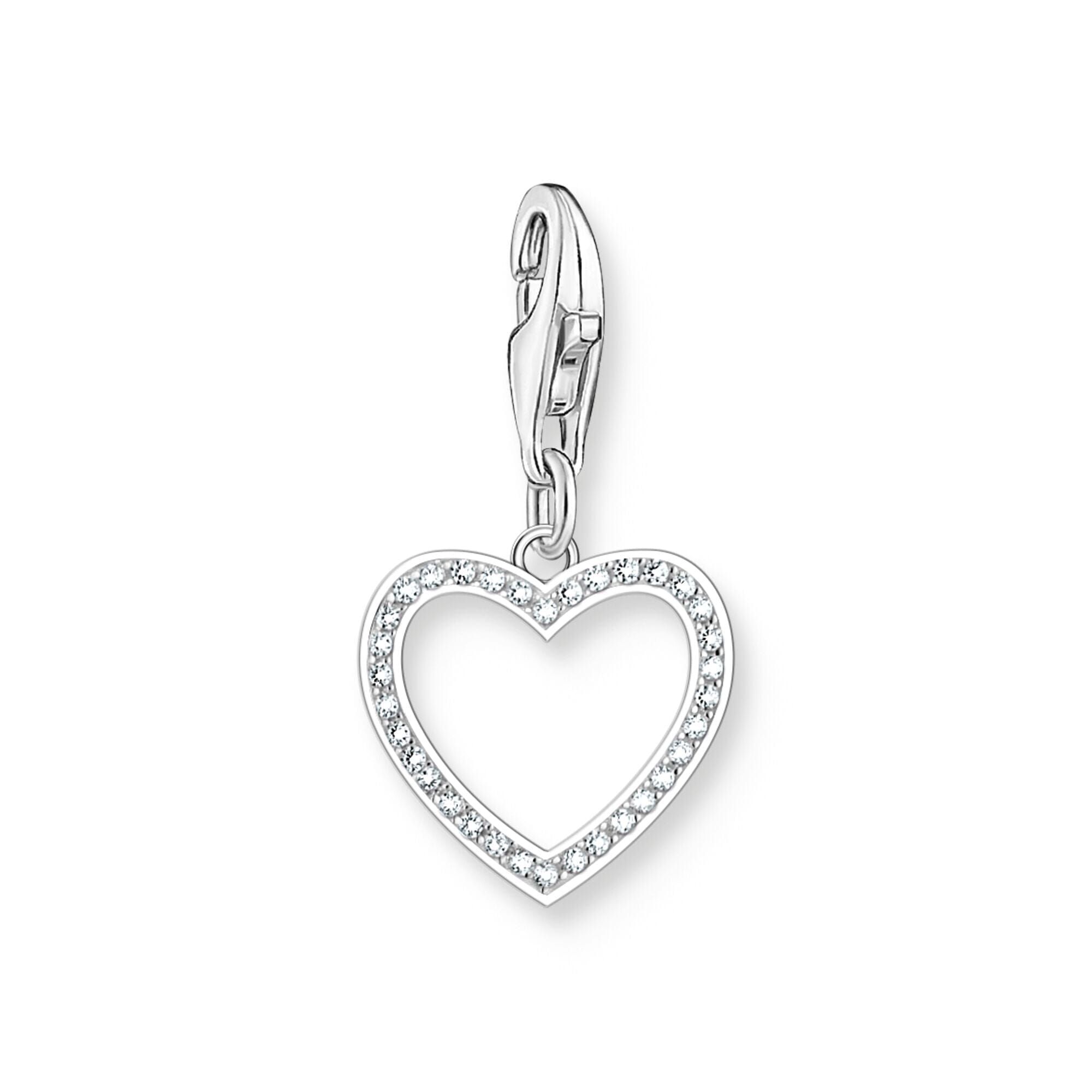 THOMAS SABO Open heart charm with zirconia Charm Pendants Thomas Sabo 