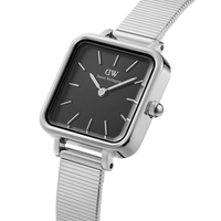 Daniel Wellington Quadro Studio 22x22 Silver & Black Watch Watches Daniel Wellington 