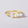 Trio Stone Ring with Cubic Zirconia in 9ct Yellow Gold Bevilles Jewellers 