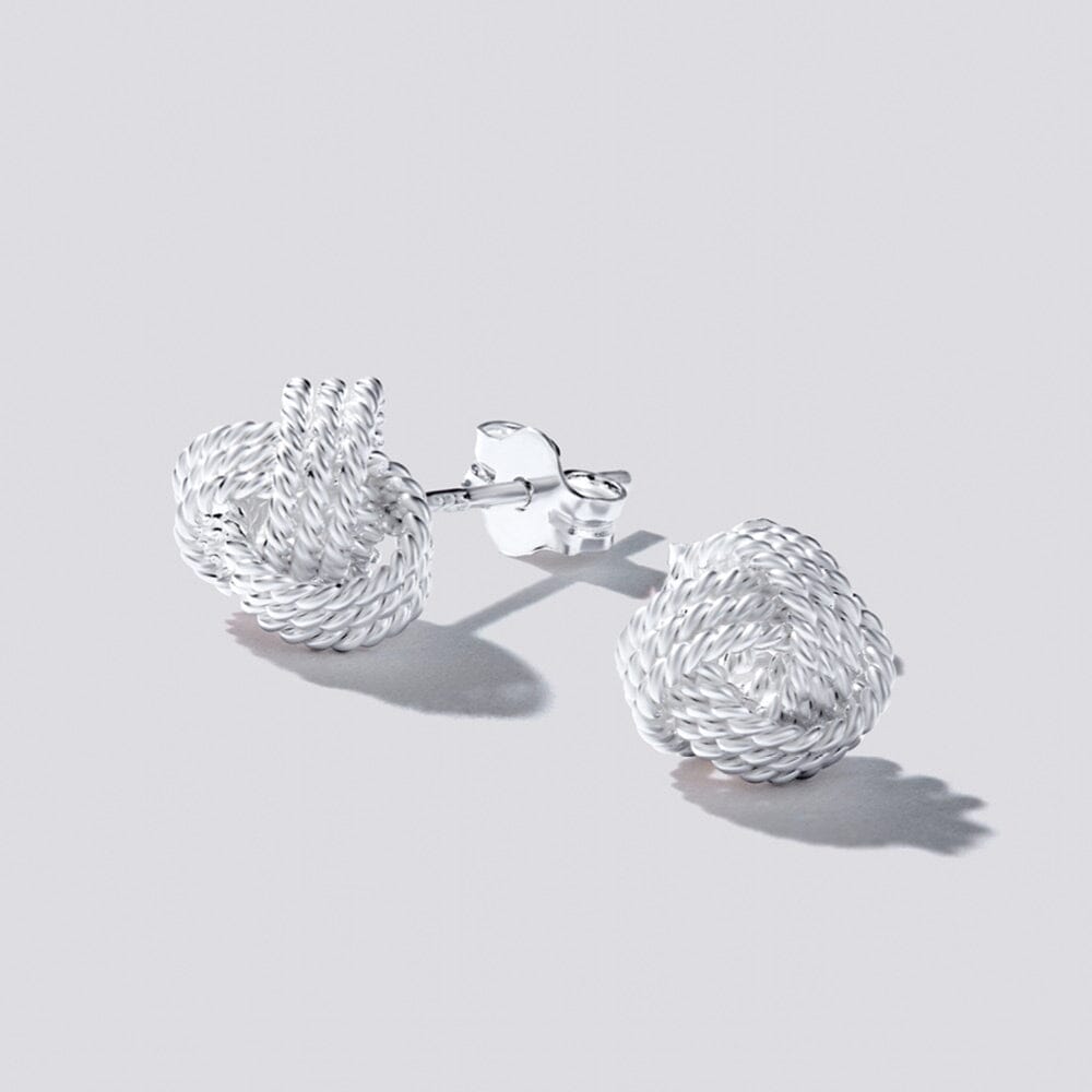 Sterling Silver Knotted Stud Earrings Earrings Bevilles 