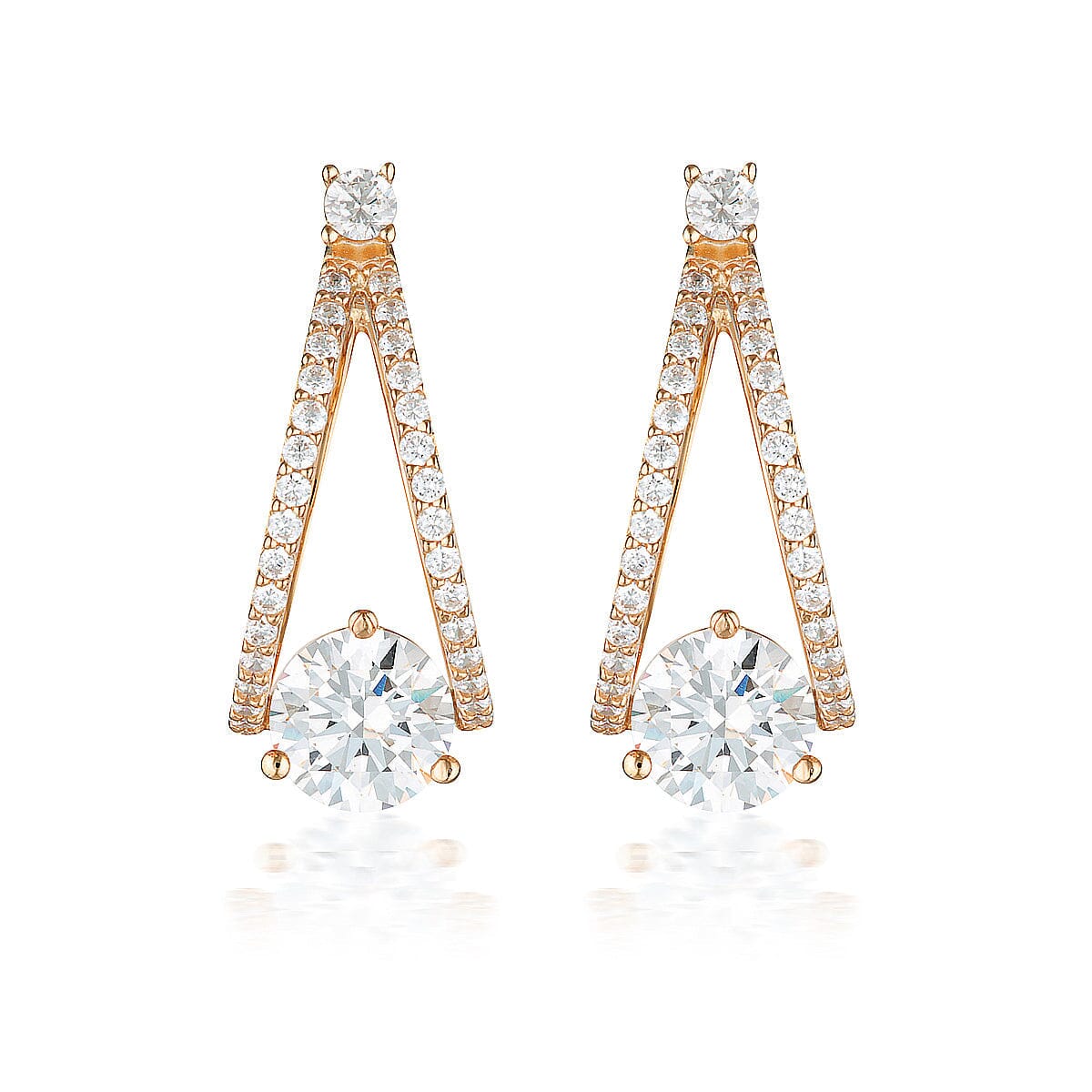 GEORGINI RED CARPET CHAMPAGNE EARRINGS ROSE GOLD Bevilles Jewellers 