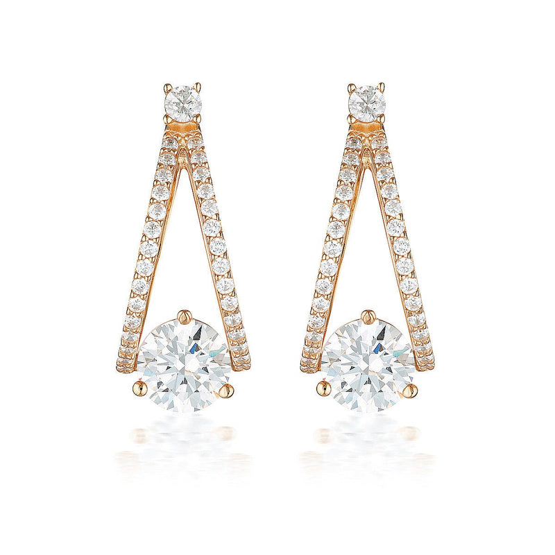GEORGINI RED CARPET CHAMPAGNE EARRINGS ROSE GOLD Bevilles Jewellers 