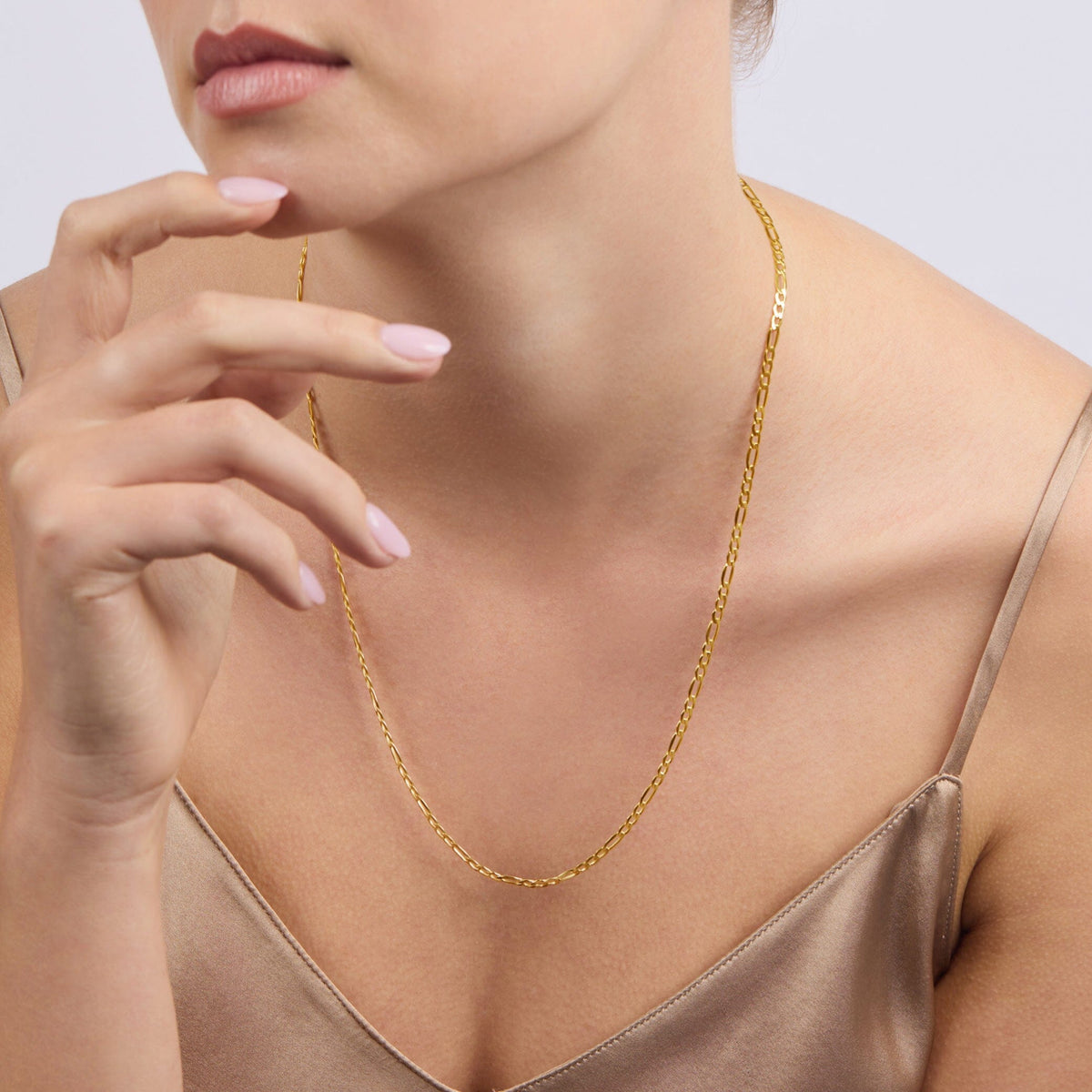 9ct Yellow Gold 1/3 Figaro Chain Necklace 55cm Necklaces Bevilles 