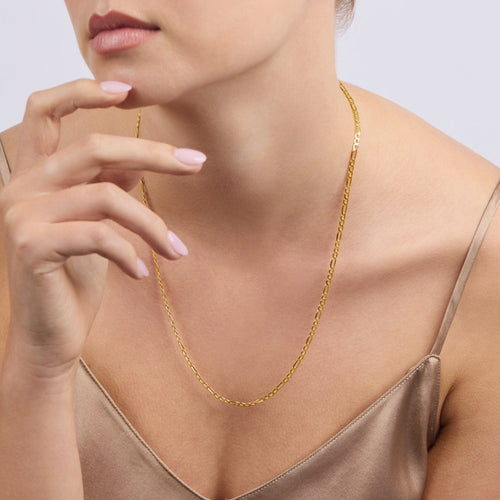 9ct Yellow Gold 1/3 Figaro Chain Necklace 55cm Necklaces Bevilles 