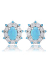 OPAL GLOW BARANGAROO BLUE CREATED OPAL EARRINGS Bevilles Jewellers 
