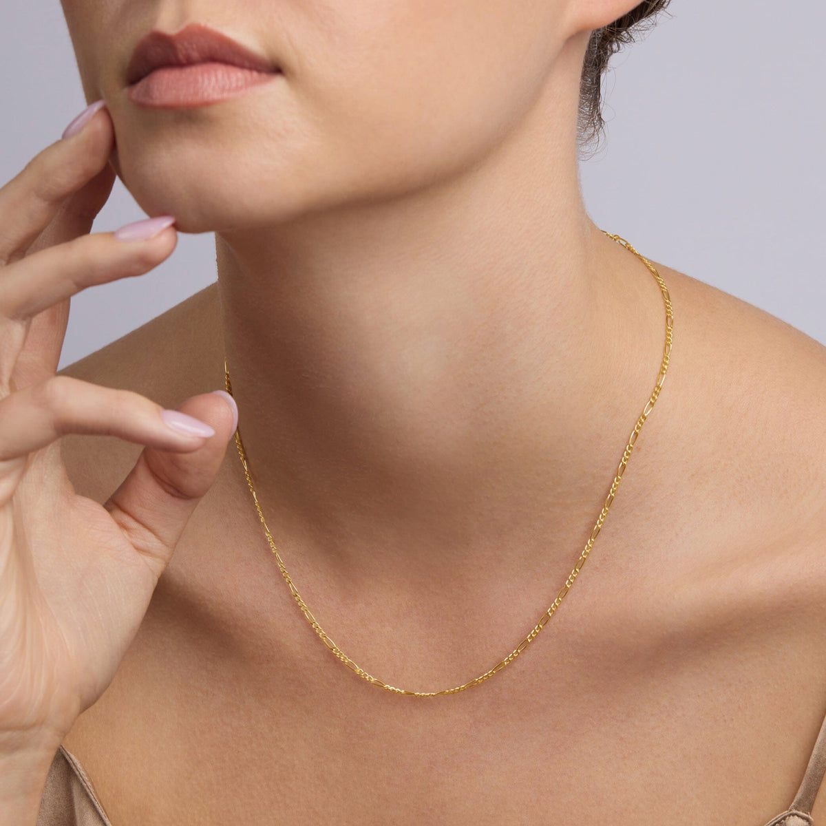 9ct Yellow Gold Figaro 3/1 Chain Necklace 45cm Necklaces Bevilles 