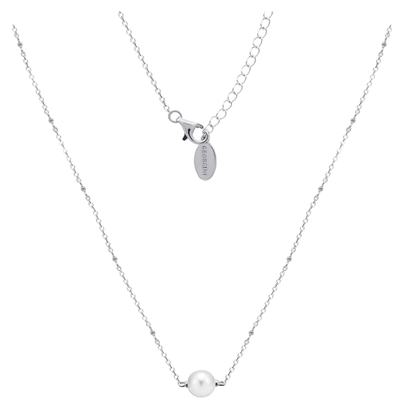 GEORGINI RED CARPET GLOBE NECKLACE SILVER Bevilles Jewellers 