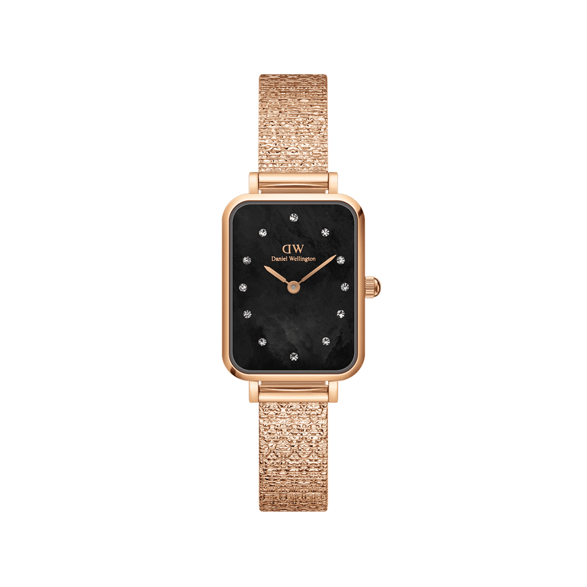 Daniel Wellington Quadro 20x26 Lumine Rose Gold Mother of Pearl Black Watch Watches Daniel Wellington 