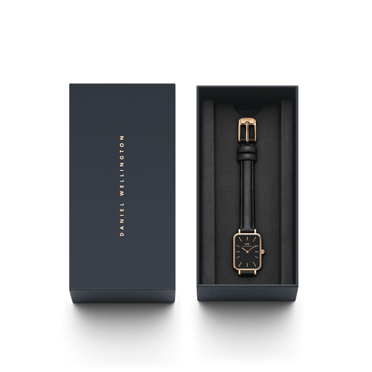 Daniel Wellington Quadro 20X26 Pressed Sheffield Rose Gold & Black Watch Watches Daniel Wellington 
